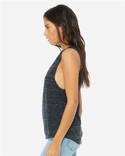 BELLA + CANVAS 8803 - Women's Flowy Scoop Muscle Tank - Black Marble
