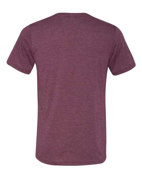 BELLA + CANVAS 3415 - Unisex Triblend V-Neck Tee - Maroon Triblend
