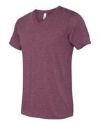 BELLA + CANVAS 3415 - Unisex Triblend V-Neck Tee - Maroon Triblend