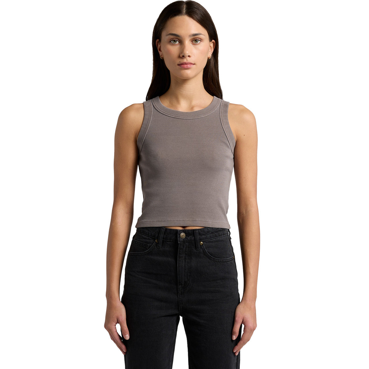 AS Colour 4035 - Wo's Faded Organic Rib Crop Tank