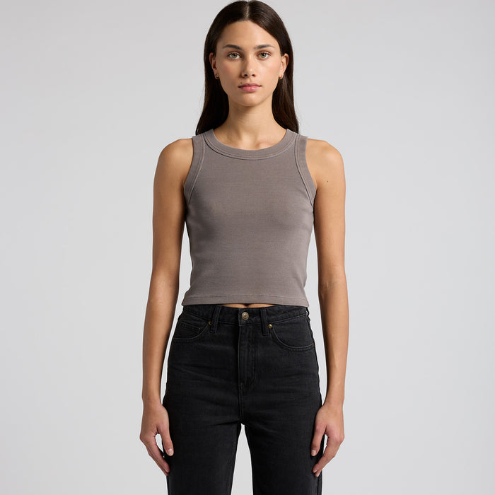 AS Colour 4035 - Wo's Faded Organic Rib Crop Tank