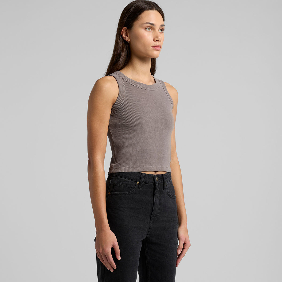 AS Colour 4035 - Wo's Faded Organic Rib Crop Tank