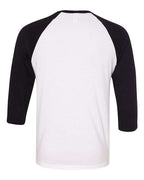 BELLA + CANVAS 3200 - Unisex Three-Quarter Sleeve Baseball Tee - White/ Black