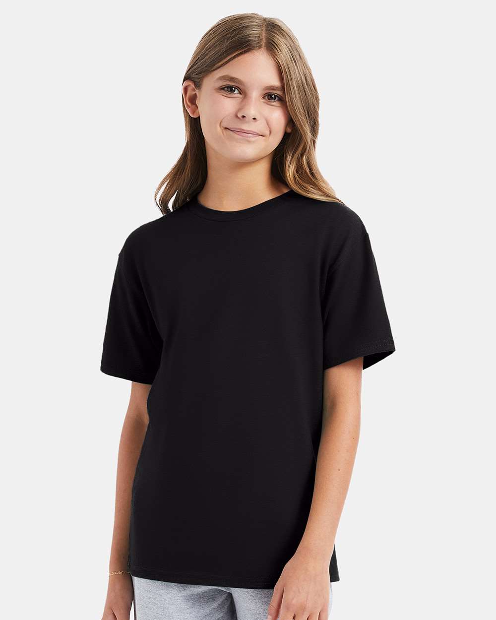 Hanes 498Y - Youth Perfect-T T-Shirt — Black