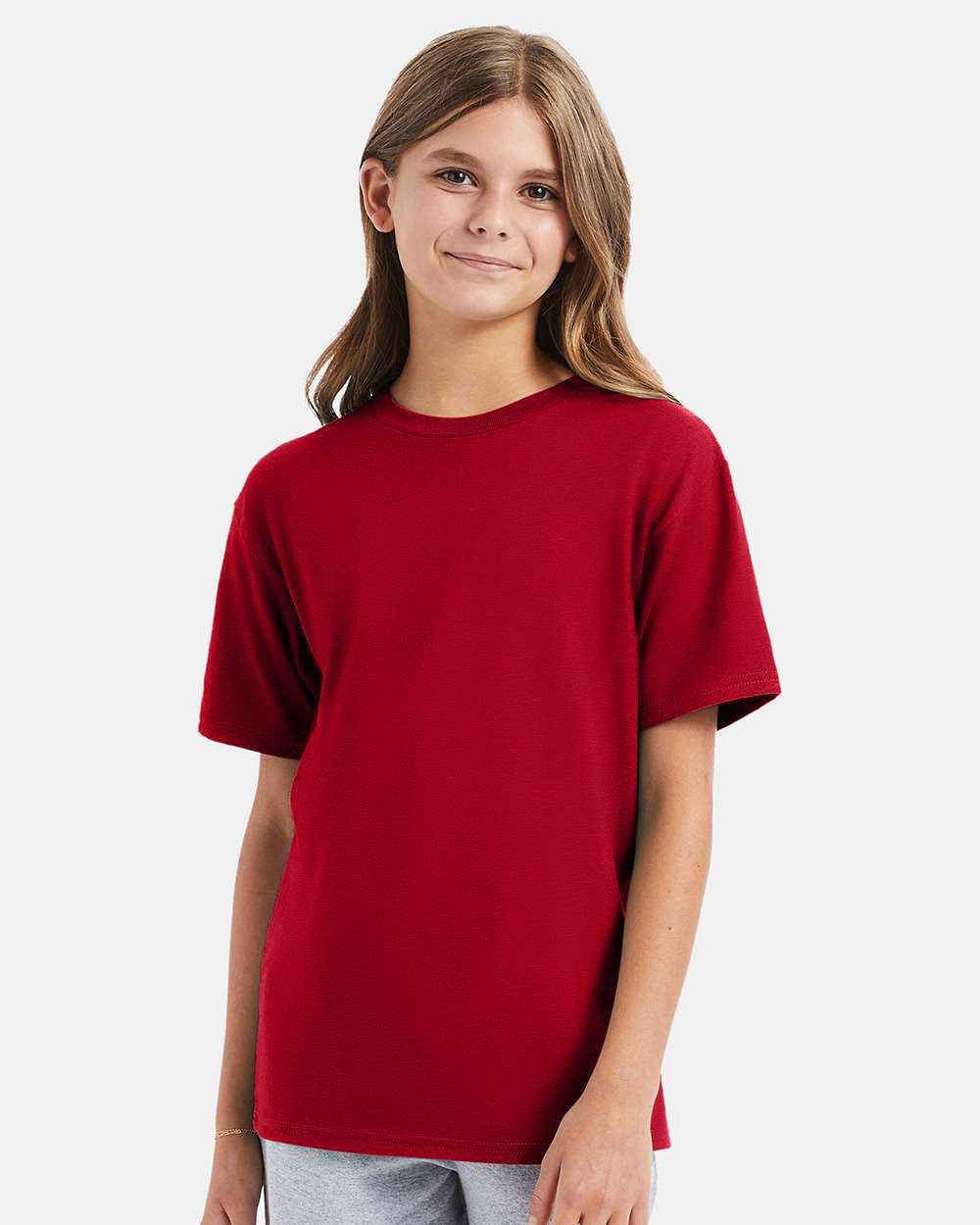 Hanes 498Y - Youth Perfect-T T-Shirt — Deep Red