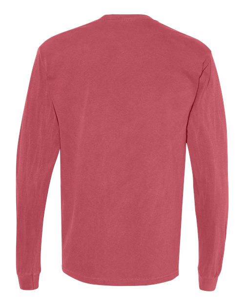 Comfort Colors 4410 - Unisex Garment-Dyed Heavyweight Long Sleeve Pocket T-Shirt - Crimson