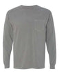 Comfort Colors 4410 - Unisex Garment-Dyed Heavyweight Long Sleeve Pocket T-Shirt - Grey