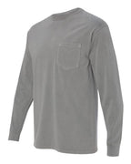 Comfort Colors 4410 - Unisex Garment-Dyed Heavyweight Long Sleeve Pocket T-Shirt - Grey