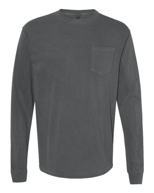 Comfort Colors 4410 - Unisex Garment-Dyed Heavyweight Long Sleeve Pocket T-Shirt - Pepper