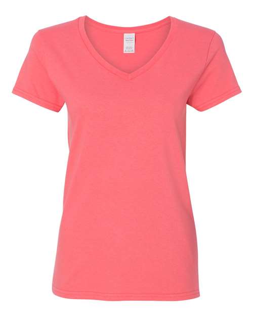 Gildan 5V00L - Women's Heavy CottonTM V-Neck T-Shirt - Coral Silk