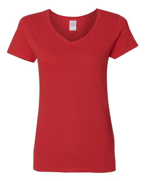 Gildan 5V00L - Women's Heavy CottonTM V-Neck T-Shirt - Red