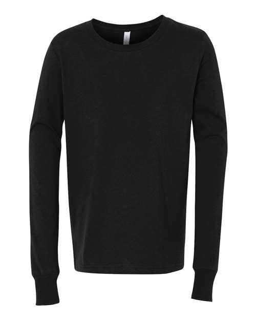 BELLA + CANVAS 3501Y - Youth Jersey Long Sleeve Tee - Black