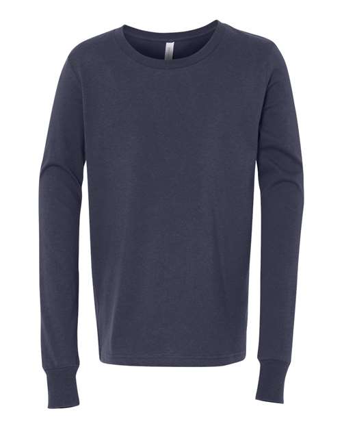 BELLA + CANVAS 3501Y - Youth Jersey Long Sleeve Tee - Navy