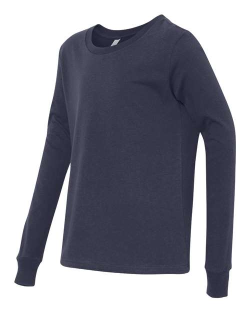 BELLA + CANVAS 3501Y - Youth Jersey Long Sleeve Tee - Navy