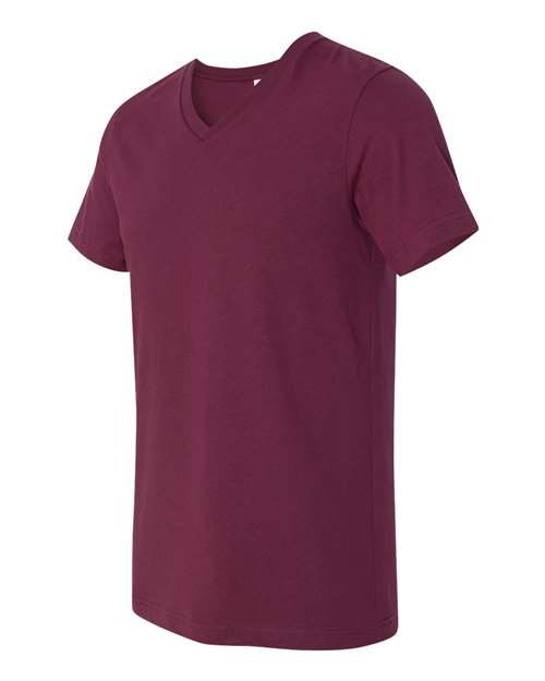 BELLA + CANVAS 3005 - Unisex Jersey V-Neck Tee - Maroon