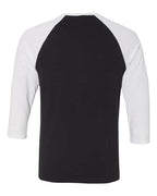 BELLA + CANVAS 3200 - Unisex Three-Quarter Sleeve Baseball Tee - Black/ White
