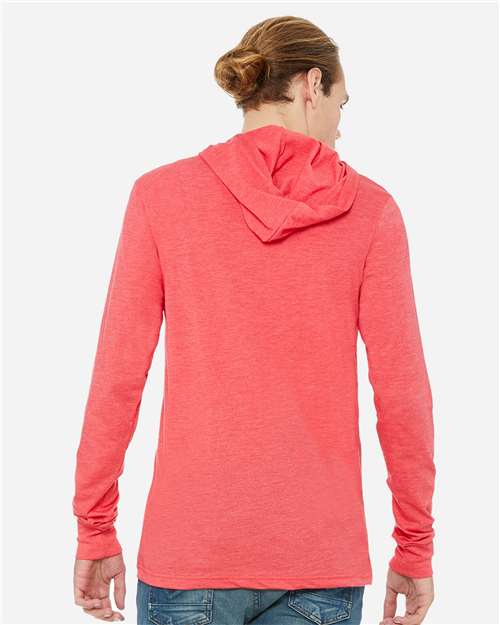 BELLA + CANVAS 3512 - Unisex Jersey Hooded Long Sleeve Tee - Heather Red