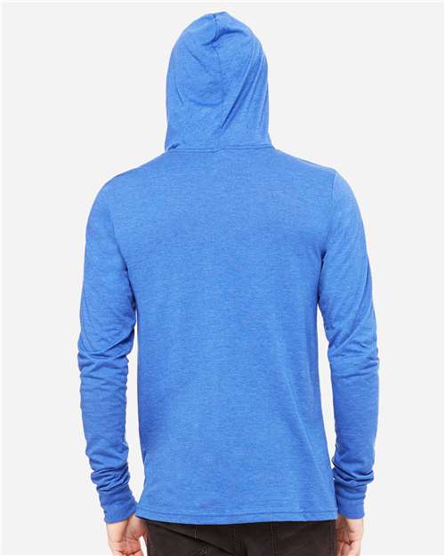 BELLA + CANVAS 3512 - Unisex Jersey Hooded Long Sleeve Tee - Heather True Royal