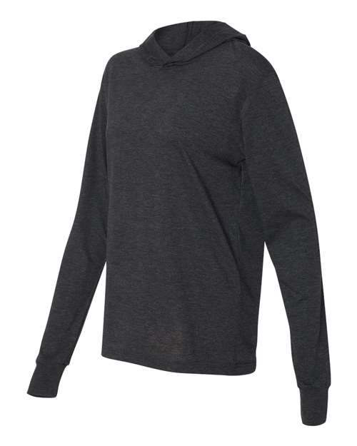 BELLA + CANVAS 3512 - Unisex Jersey Hooded Long Sleeve Tee - Charcoal Black Triblend