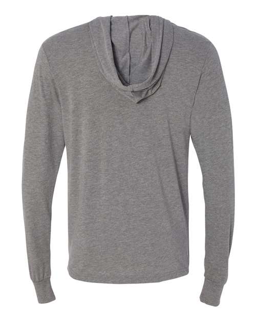 BELLA + CANVAS 3512 - Unisex Jersey Hooded Long Sleeve Tee - Grey Triblend