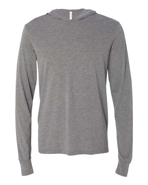 BELLA + CANVAS 3512 - Unisex Jersey Hooded Long Sleeve Tee - Grey Triblend