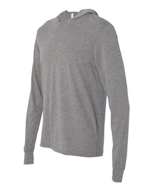 BELLA + CANVAS 3512 - Unisex Jersey Hooded Long Sleeve Tee - Grey Triblend