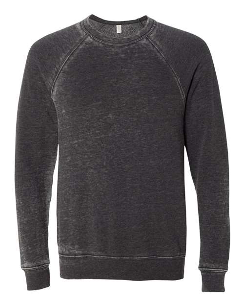 BELLA + CANVAS 3901 - Unisex Sponge Fleece Raglan Crewneck Sweatshirt - Grey Acid Wash