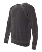BELLA + CANVAS 3901 - Unisex Sponge Fleece Raglan Crewneck Sweatshirt - Grey Acid Wash