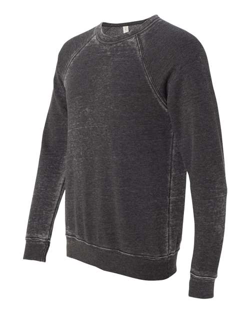 BELLA + CANVAS 3901 - Unisex Sponge Fleece Raglan Crewneck Sweatshirt - Grey Acid Wash