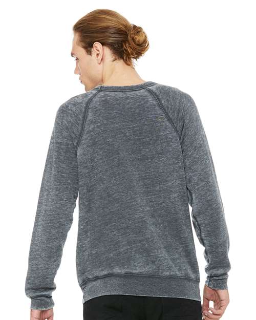 BELLA + CANVAS 3901 - Unisex Sponge Fleece Raglan Crewneck Sweatshirt - Grey Acid Wash