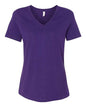 BELLA + CANVAS 6405 - Womens Relaxed Jersey V-Neck Tee - Team Purple