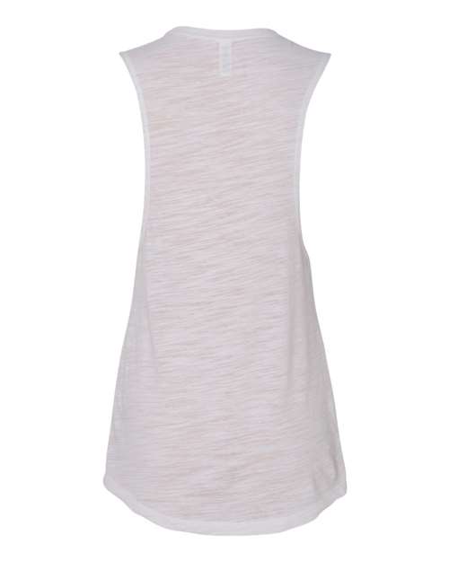 BELLA + CANVAS 8803 - Women's Flowy Scoop Muscle Tank - White Slub
