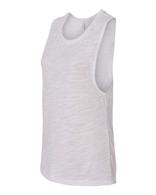 BELLA + CANVAS 8803 - Women's Flowy Scoop Muscle Tank - White Slub