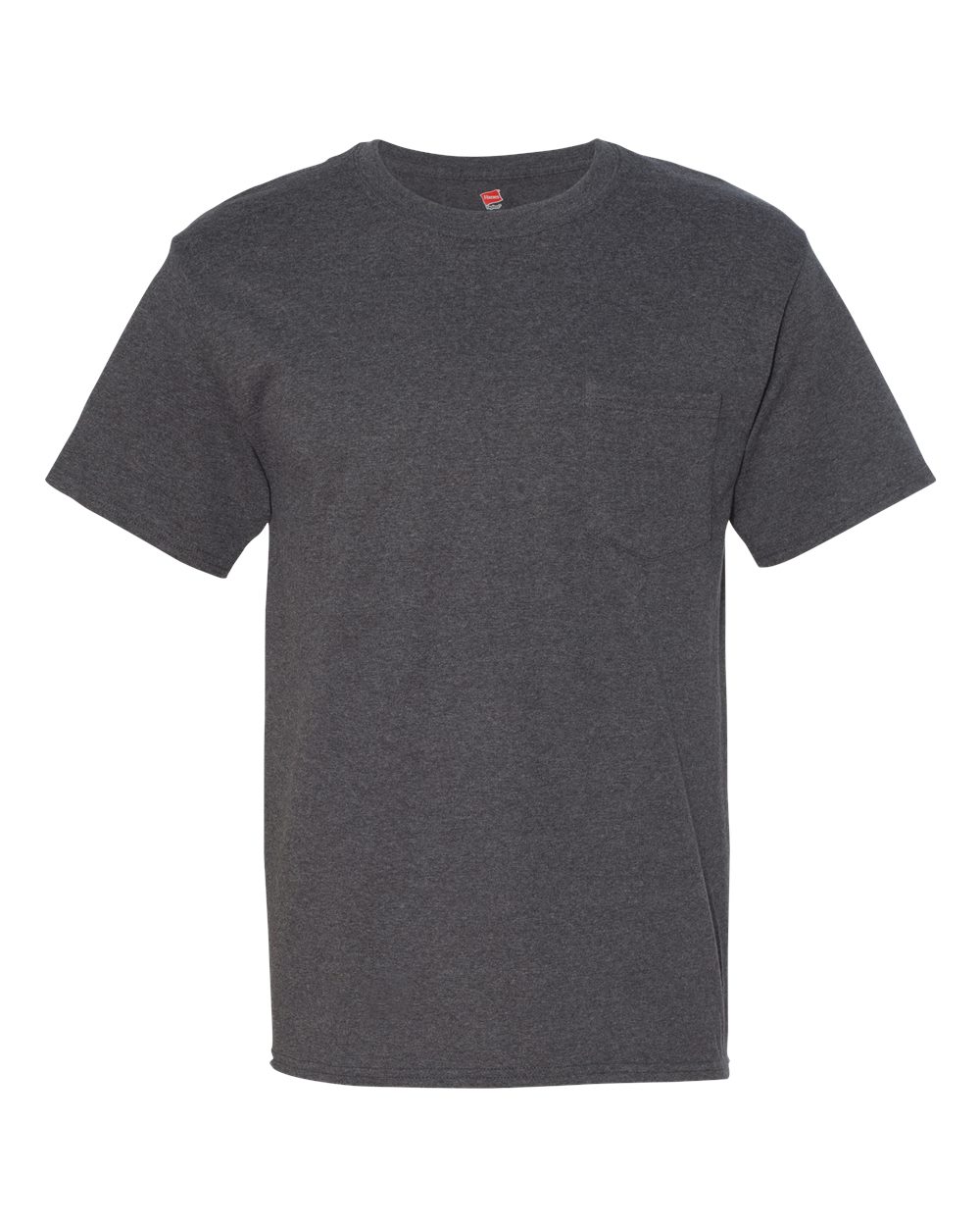 Hanes 5190 - Men's Beefy-T® Pocket T-Shirt — Charcoal Heather (flat)