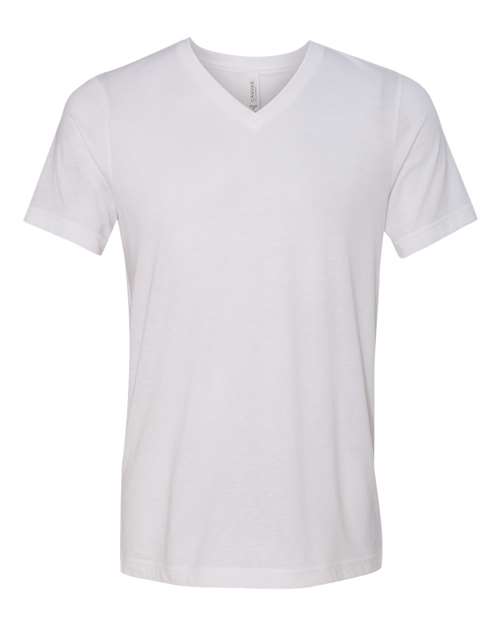 BELLA + CANVAS 3415 - Unisex Triblend V-Neck Tee - Solid White Triblend