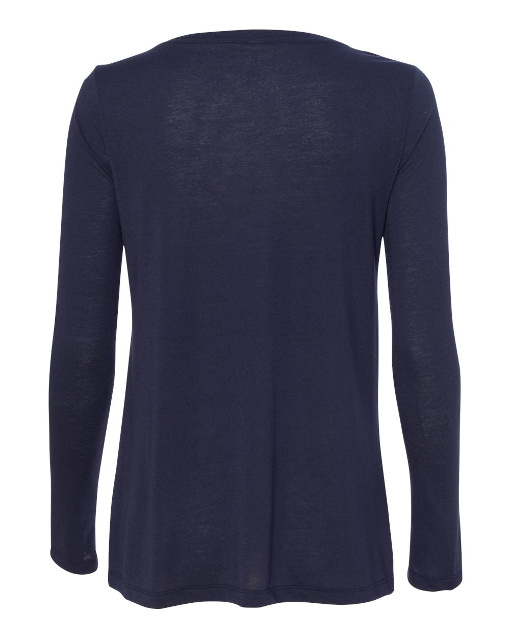 BELLA + CANVAS 8855 — Women's Flowy Long Sleeve V-Neck Tee — Midnight (flat)