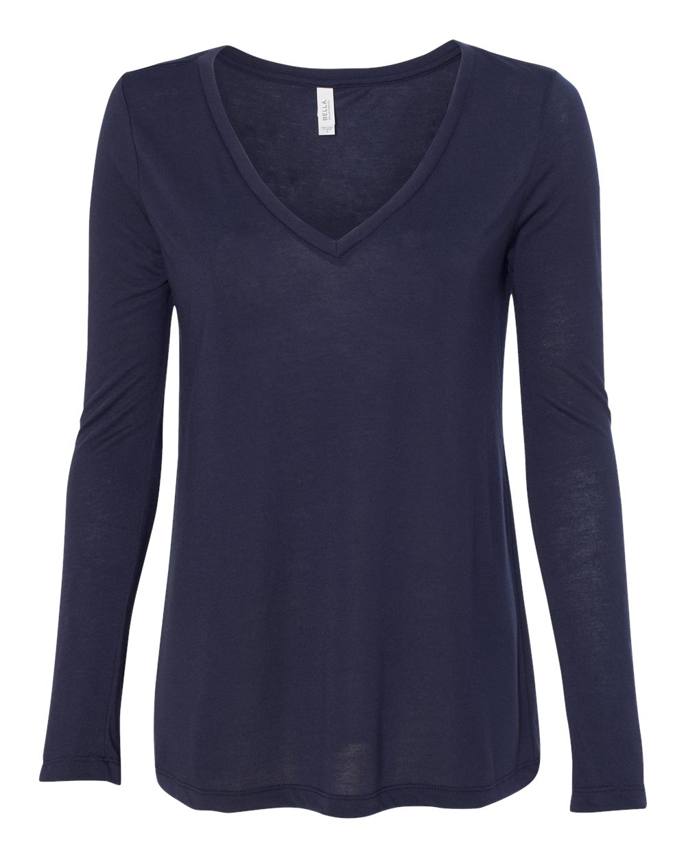 BELLA + CANVAS 8855 — Women's Flowy Long Sleeve V-Neck Tee — Midnight