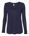 BELLA + CANVAS 8855 — Women's Flowy Long Sleeve V-Neck Tee — Midnight
