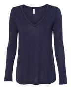 BELLA + CANVAS 8855 — Women's Flowy Long Sleeve V-Neck Tee — Midnight