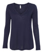 BELLA + CANVAS 8855 — Women's Flowy Long Sleeve V-Neck Tee — Midnight