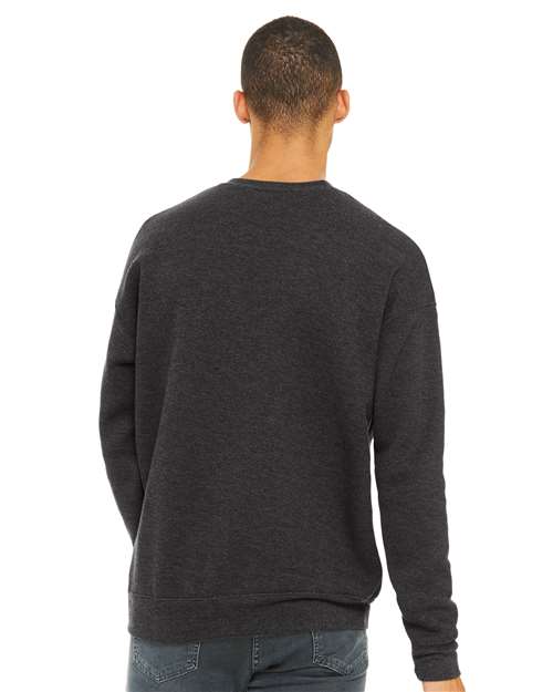 BELLA + CANVAS 3945 - Unisex Sponge Fleece Drop Shoulder Crewneck Sweatshirt - Dark Grey Heather