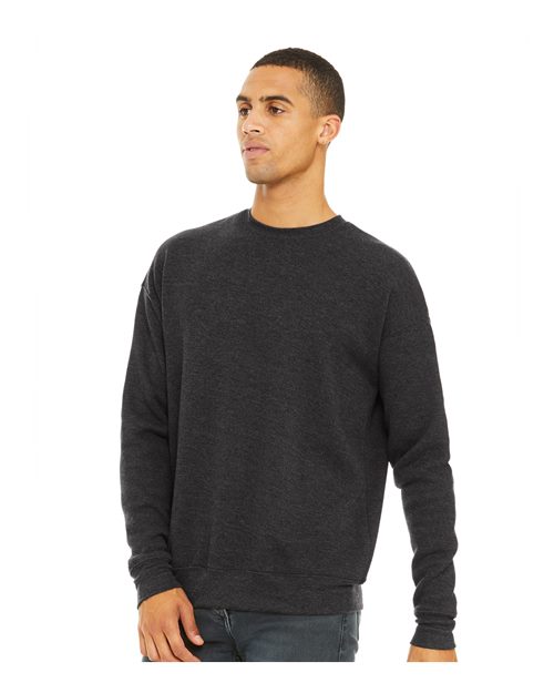 BELLA + CANVAS 3945 - Unisex Sponge Fleece Drop Shoulder Crewneck Sweatshirt - Dark Grey Heather