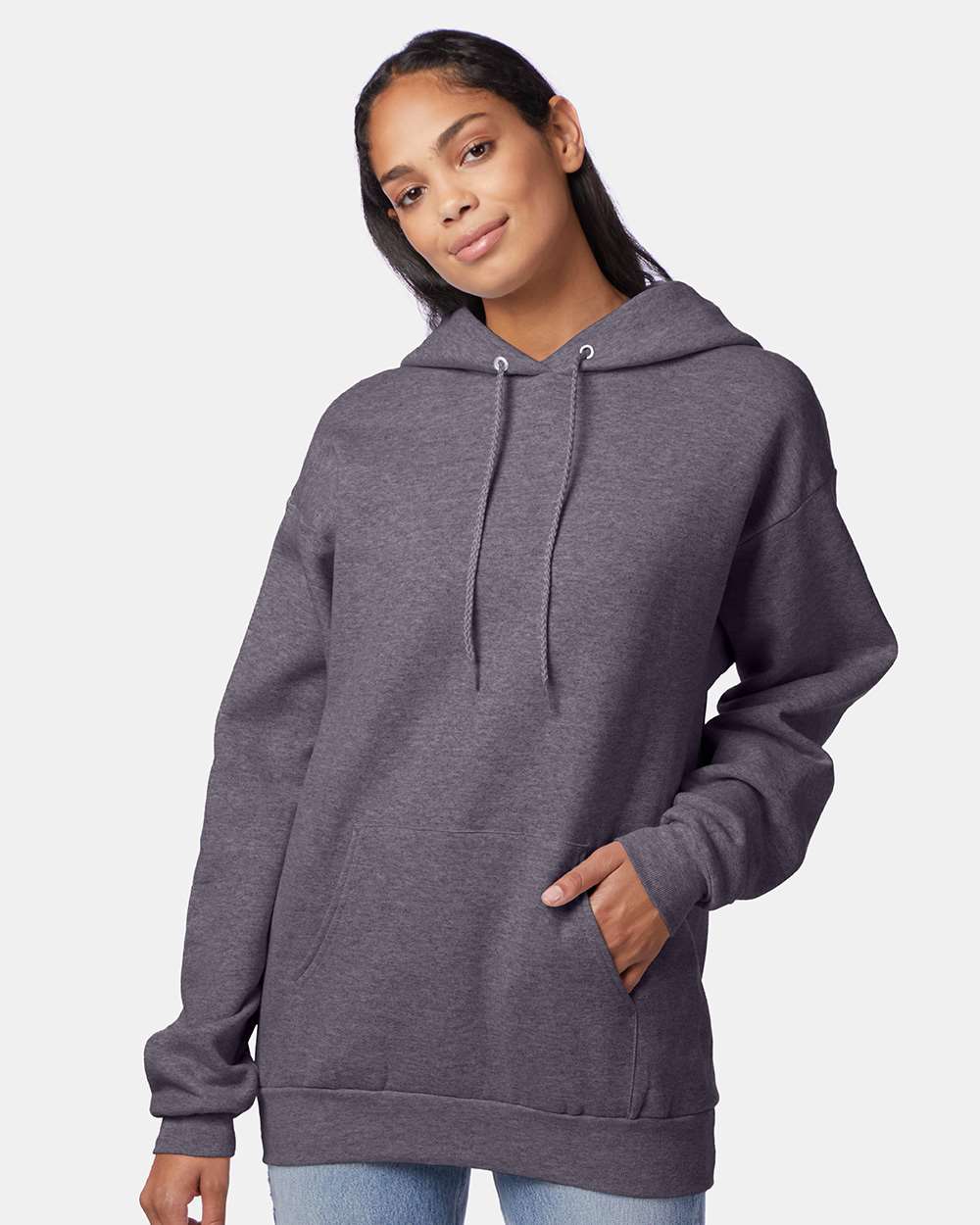 Hanes P170 - Unisex EcoSmart® Hooded Sweatshirt — Charcoal Heather