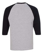 Gildan 5700 - Unisex Heavy CottonTM Raglan Three-Quarter Sleeve T-Shirt - Sport Grey/ Black