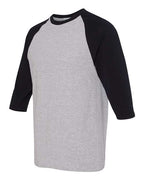 Gildan 5700 - Unisex Heavy CottonTM Raglan Three-Quarter Sleeve T-Shirt - Sport Grey/ Black