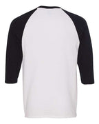 Gildan 5700 - Unisex Heavy CottonTM Raglan Three-Quarter Sleeve T-Shirt - White/ Black