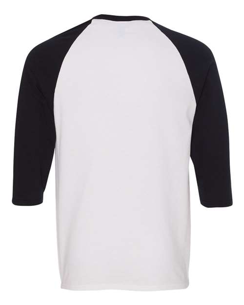 Gildan 5700 - Unisex Heavy CottonTM Raglan Three-Quarter Sleeve T-Shirt - White/ Black
