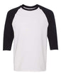 Gildan 5700 - Unisex Heavy CottonTM Raglan Three-Quarter Sleeve T-Shirt - White/ Black