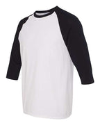 Gildan 5700 - Unisex Heavy CottonTM Raglan Three-Quarter Sleeve T-Shirt - White/ Black