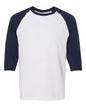 Gildan 5700 - Unisex Heavy CottonTM Raglan Three-Quarter Sleeve T-Shirt - White/ Navy